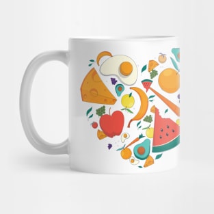 Healthy food heart / fruits collection / healthy life gift / healthy life style present Mug